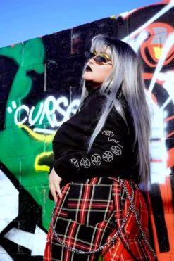 Tripp Split Leg Bondage Pants [Red/Black Plaid] -Creepsville Horror Shop womens tripp pants